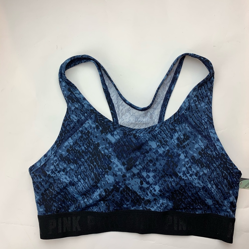 VS Pink Sports Bra Blue Size Medium NWT
